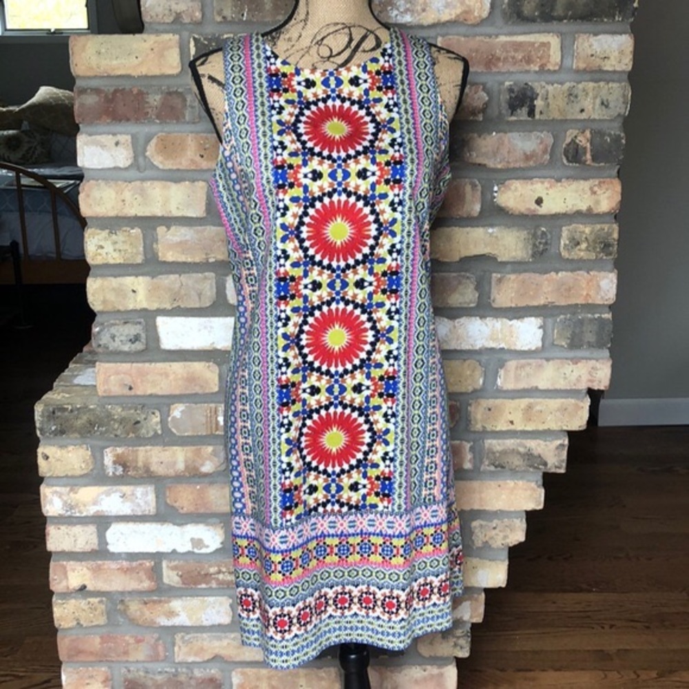 London Times multi-colored sleeveless dress sz10